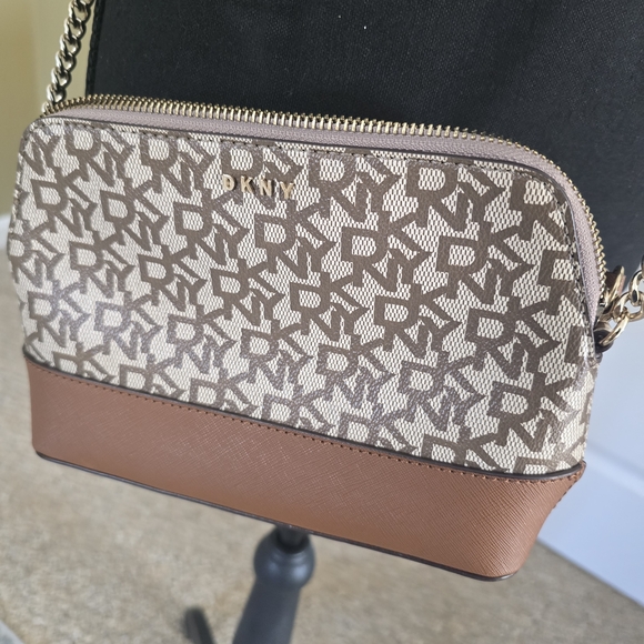 Dkny Handbags - DKNY Brown and Tan Crossbody Bag